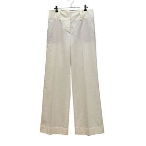 New!! BCBGMaxAzria White Linen Wide Leg Dress Pants Trousers - Sz 6 TALL GIRLS!